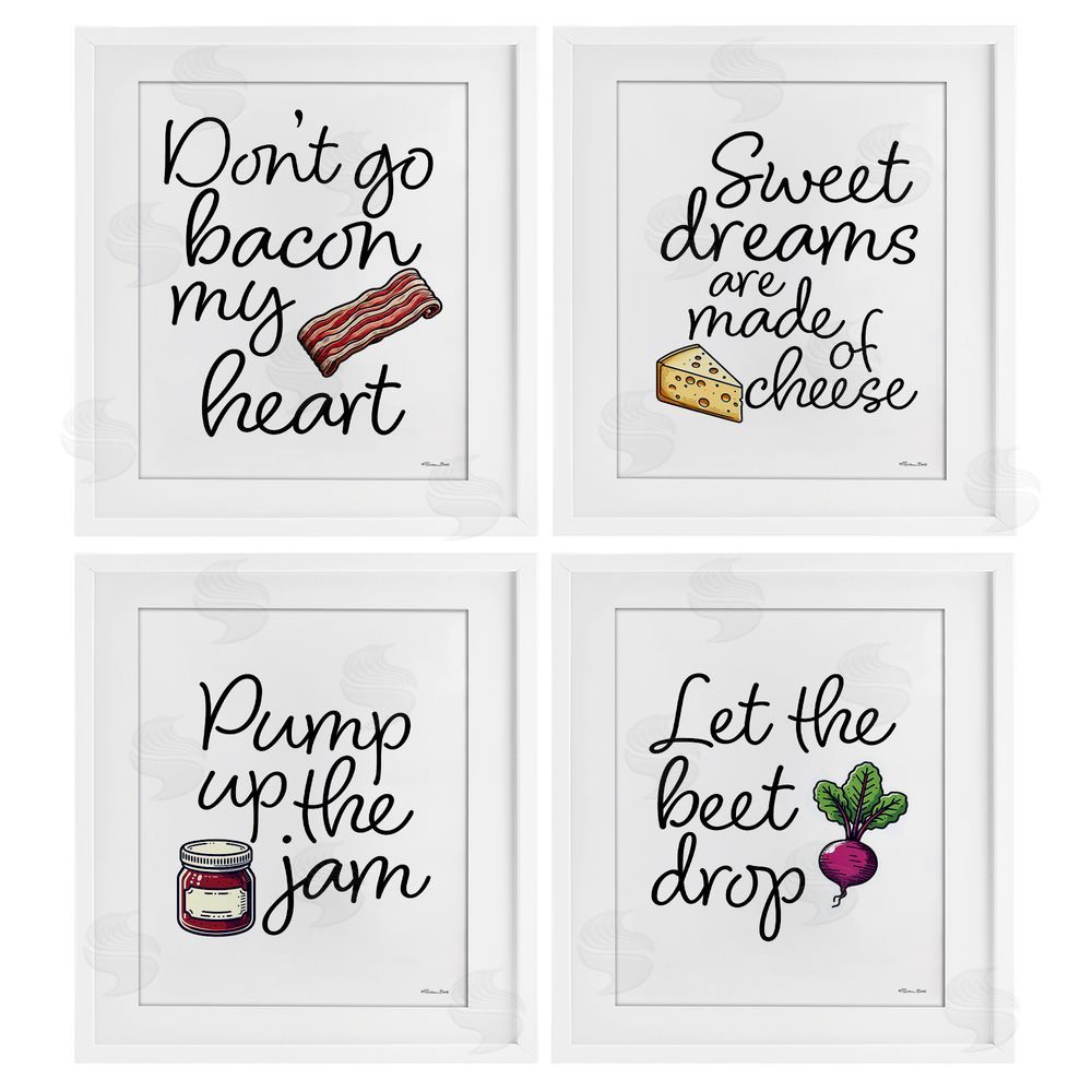Susan Ball Fun Music Lyric Puns White Framed Print Under Glass with Mat Wall Art