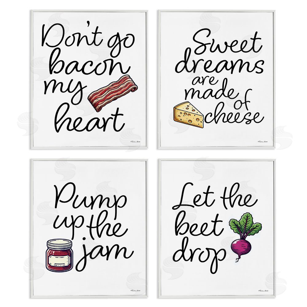 Susan Ball Fun Music Lyric Puns White Framed Giclee Wall Art Print