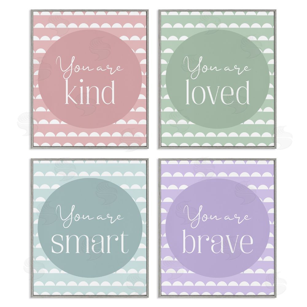 Christine Simpson Art Empowering Confidence Statements Gray Framed Giclee Wall Art Print
