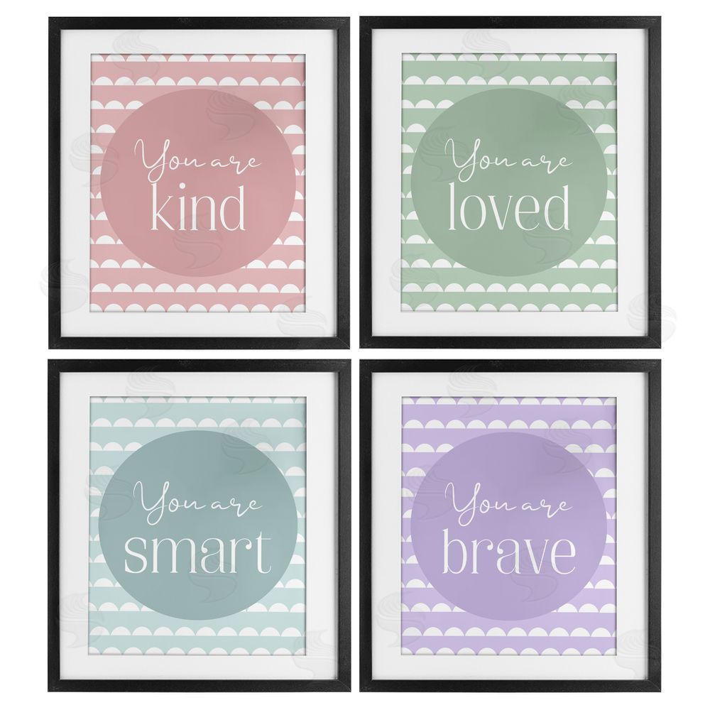 Christine Simpson Art Empowering Confidence Statements Black Framed Print Under Glass with White Mat Wall Art