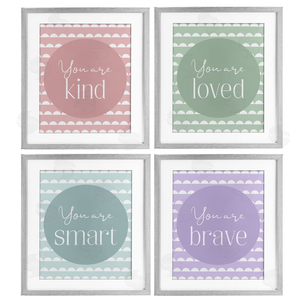 Christine Simpson Art Empowering Confidence Statements Gray Framed Print Under Glass with White Mat Wall Art