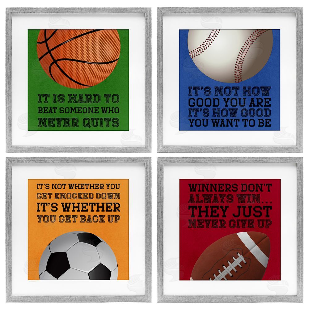 Marcus Prime Motivational Sports Determination Gray Framed Print Under Glass Wall Art