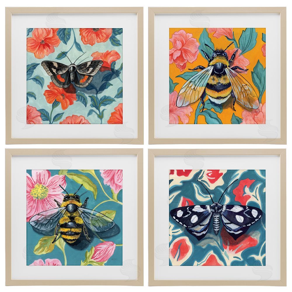 Kate Jarvik Birch Insects on Flower Patterns Birch Framed Print Under Glass Wall Art