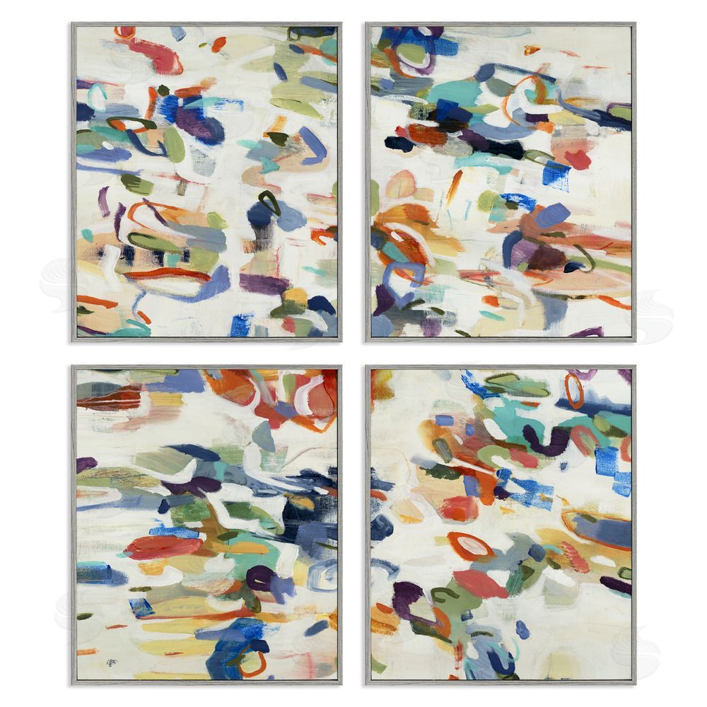 Lisa Ridgers Primary Hues Composition Gray Framed Giclee Wall Art Print