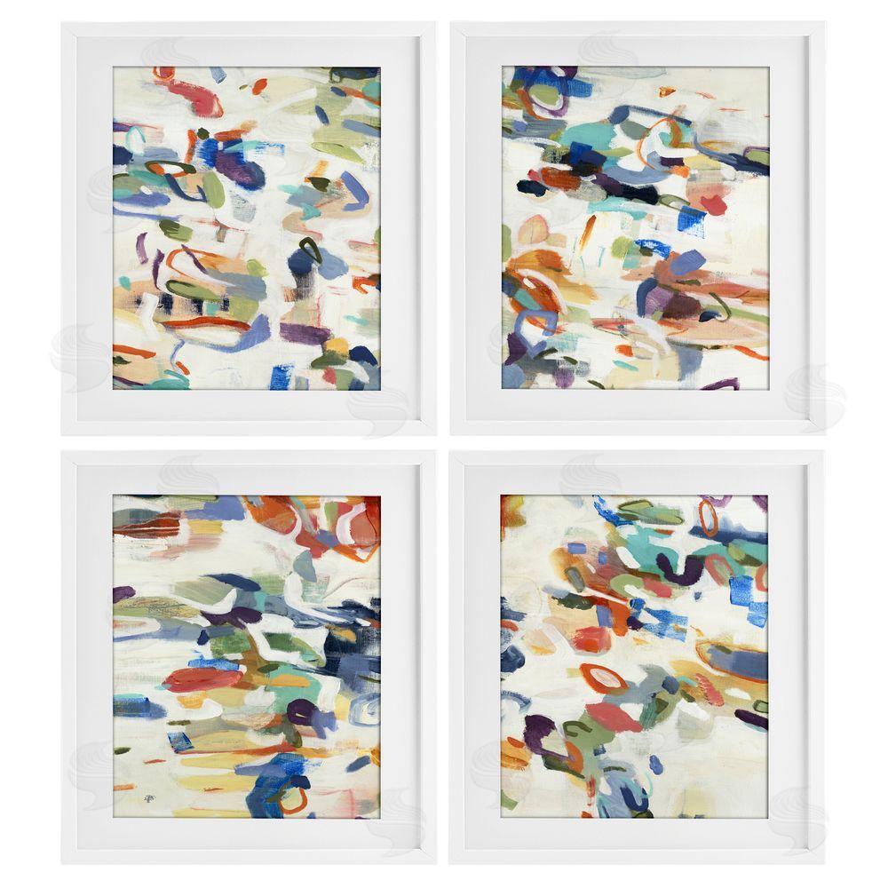 Lisa Ridgers Primary Hues Composition White Framed Print Under Glass Wall Art