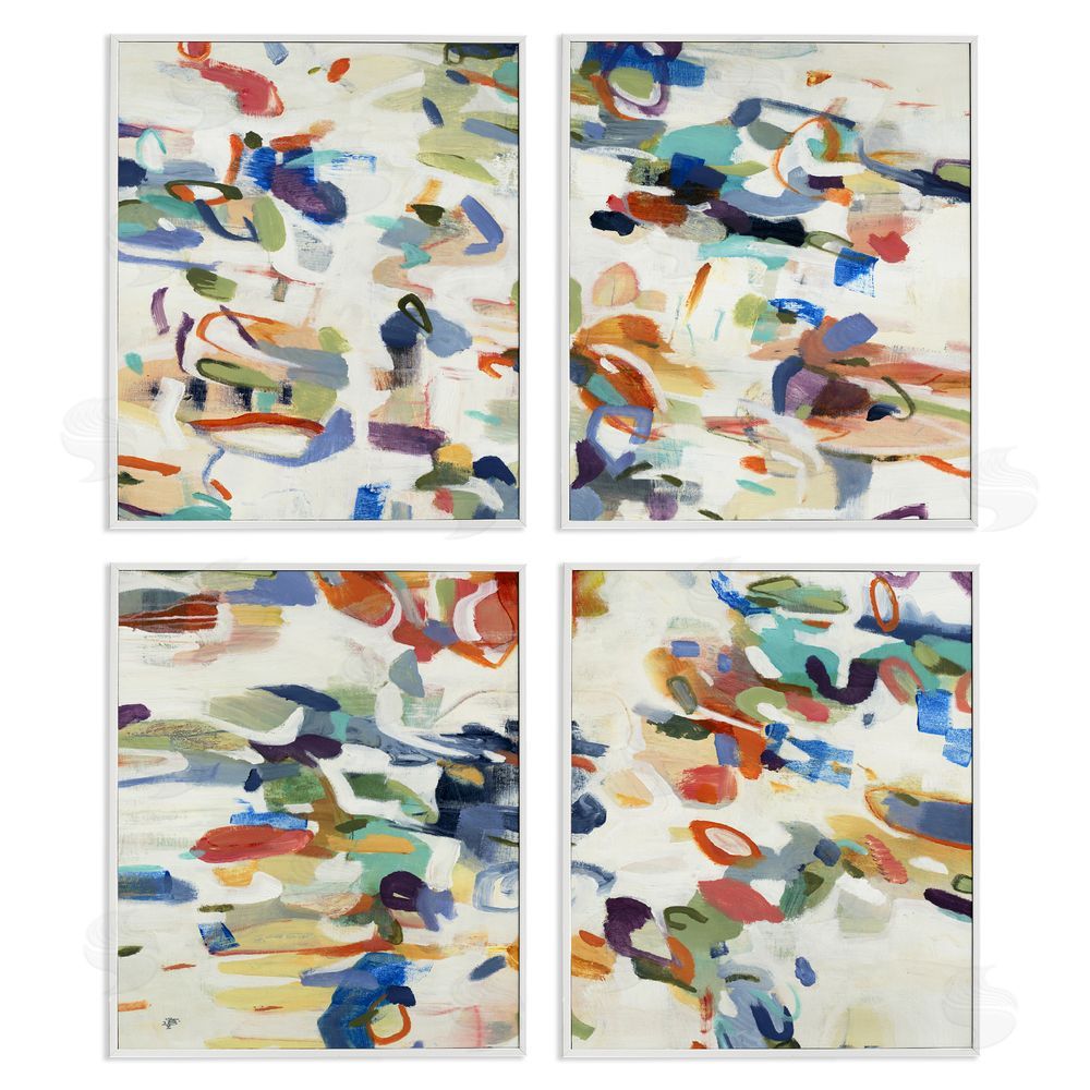Lisa Ridgers Primary Hues Composition White Framed Giclee Wall Art Print