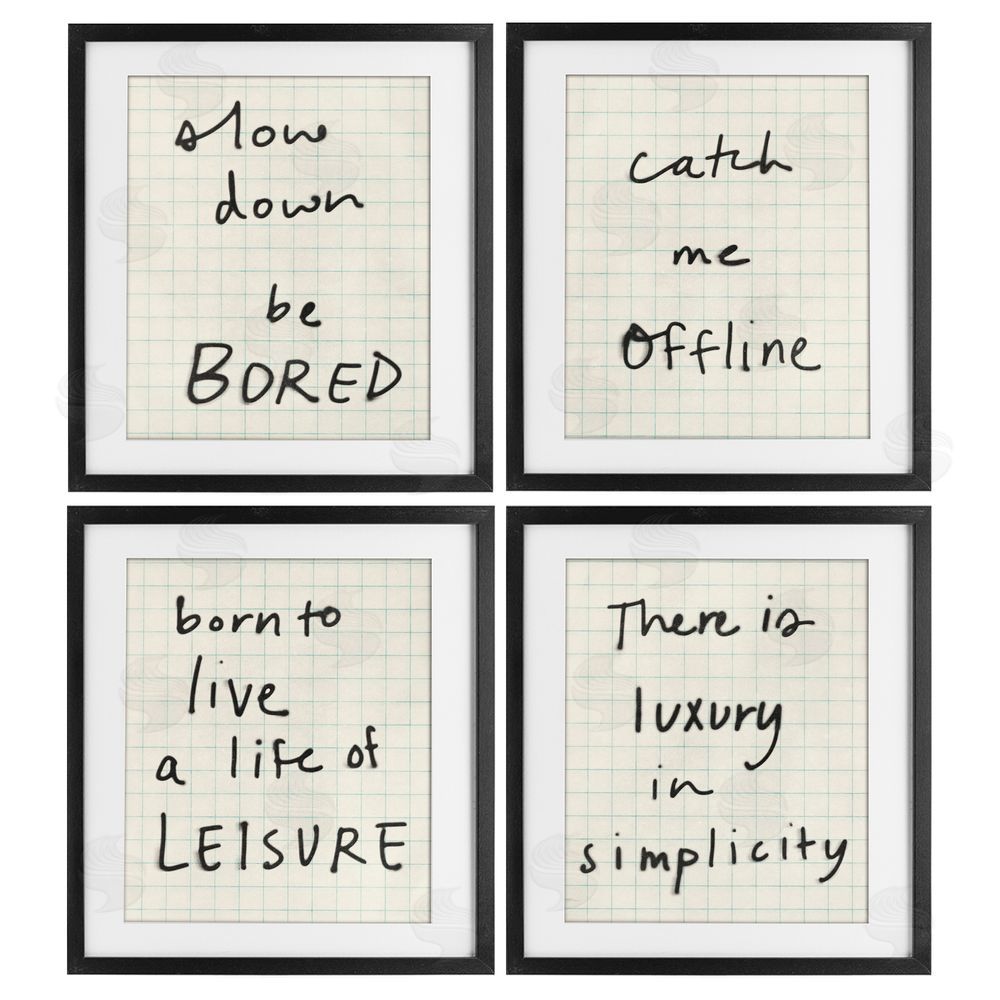 Victoria Barnes Bored Scrawl Sayings Black Framed Print Under Glass Wall Art