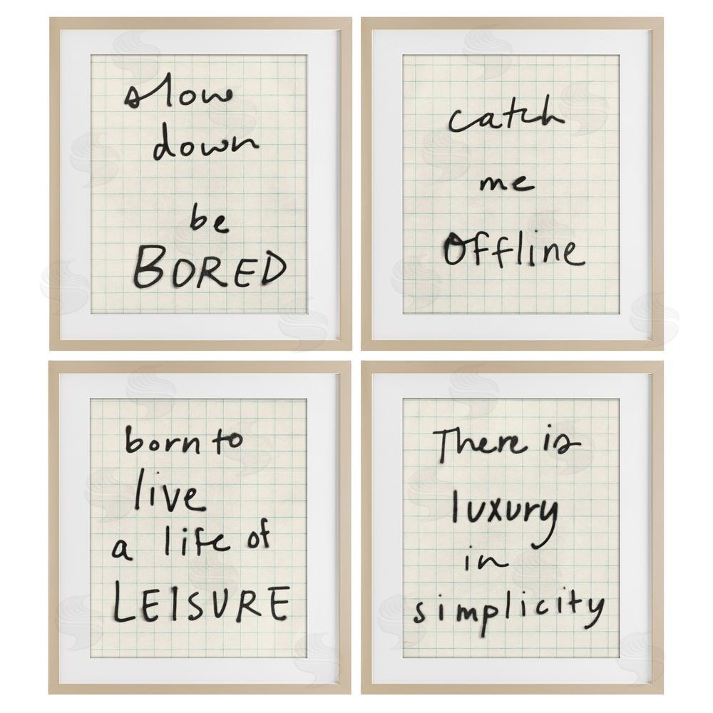 Victoria Barnes Bored Scrawl Sayings Birch Framed Print Under Glass Wall Art