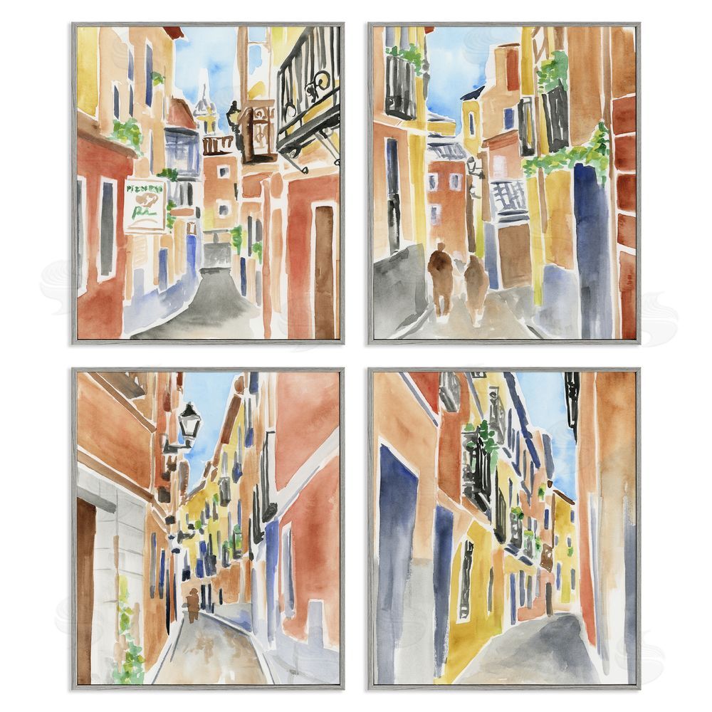 June Erica Vess Madrid Buildings & Architecture Gray Framed Giclee Wall Art Print