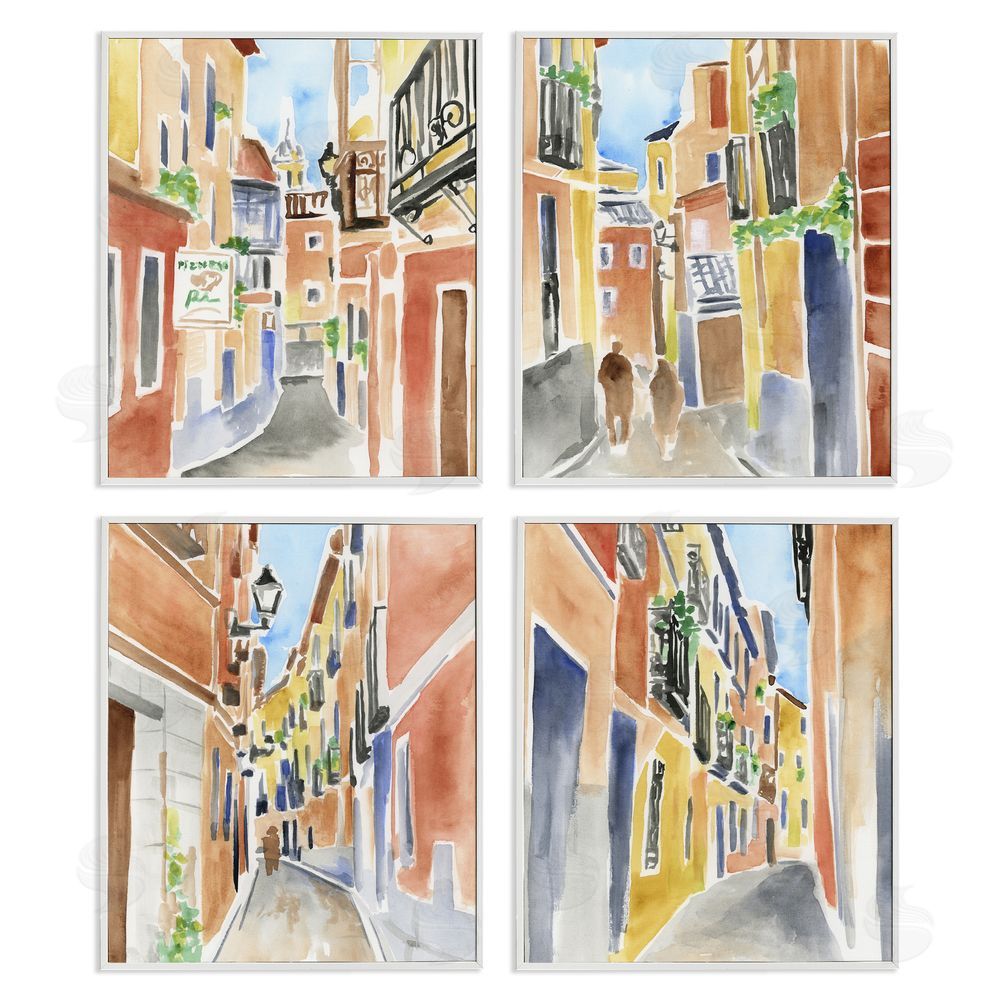 June Erica Vess Madrid Buildings & Architecture White Framed Giclee Wall Art Print