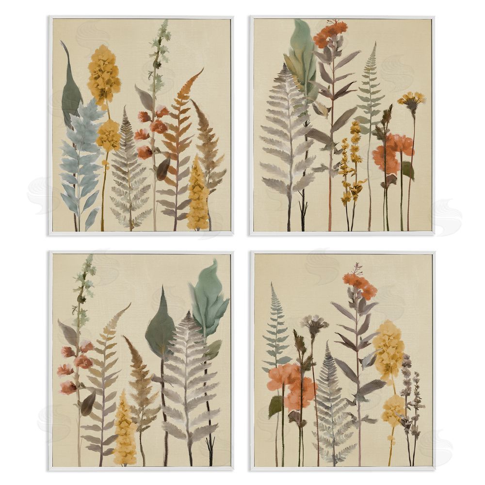 Elizabeth Medley Wispy Earthy Botanicals White Framed Giclee Wall Art Print