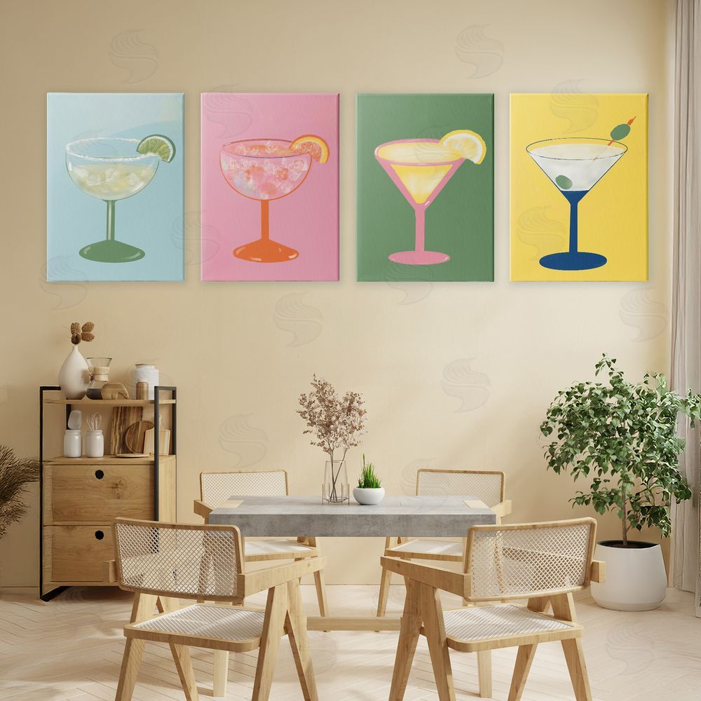 Sundance Graphics Stylish & Fun Cocktails Canvas Wall Art Print in Room