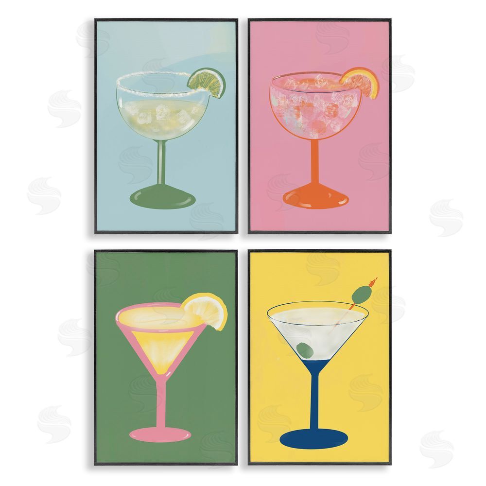 Sundance Graphics Stylish & Fun Cocktails Black Framed Giclee Wall Art Print