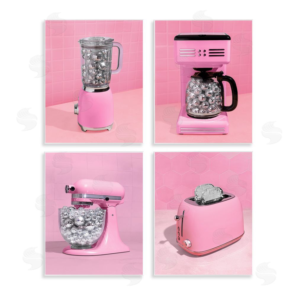 LISH Creative Disco Drink Blender over Pink Wall Plaque with Fixed Lithograph Print