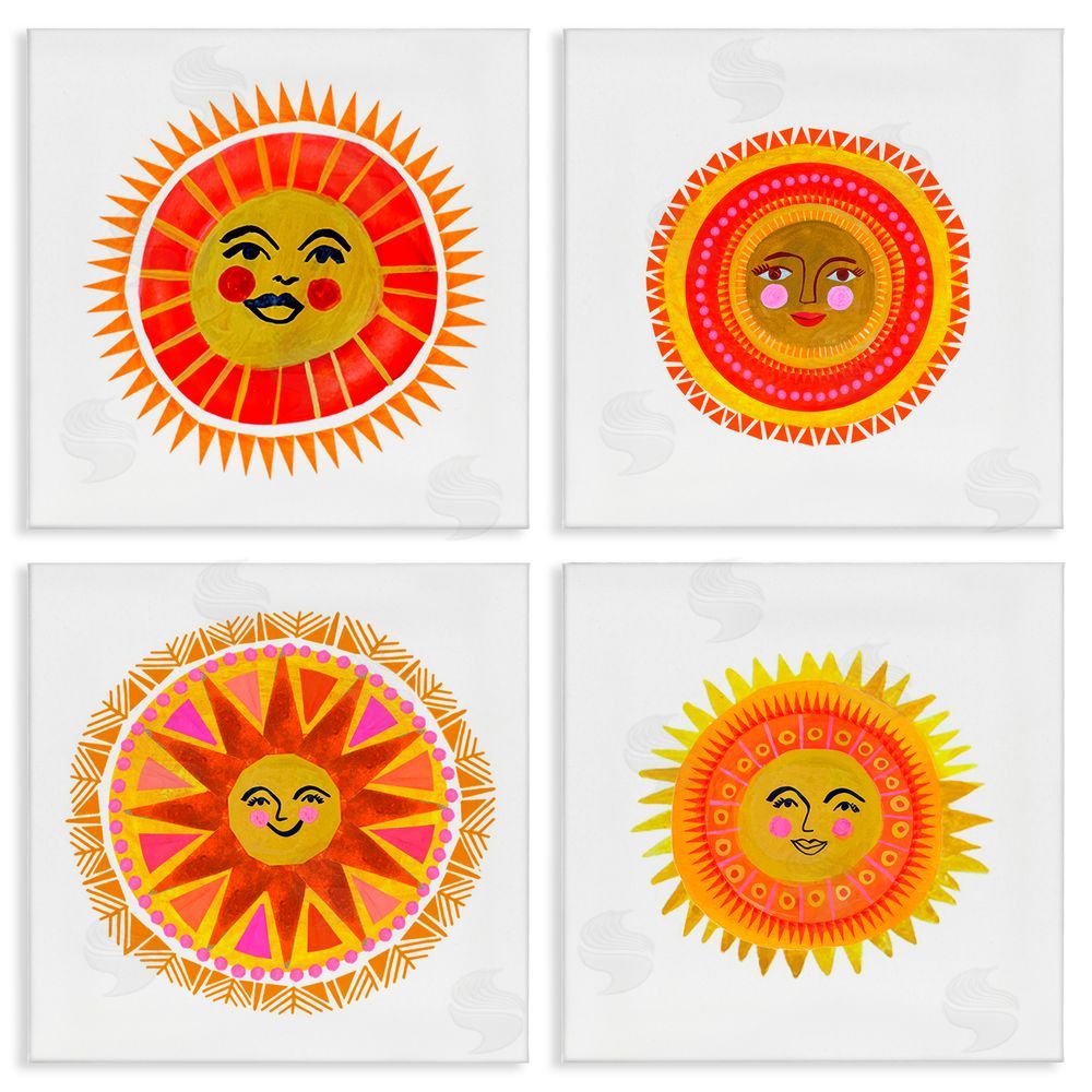 Katherine Herrell Studio Warm Happy Suns Stretched Canvas Wall Art Print