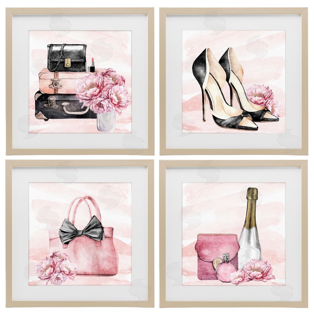 Kim Allen Glam Time Accessories Brown Framed Print Under Glass Wall Art