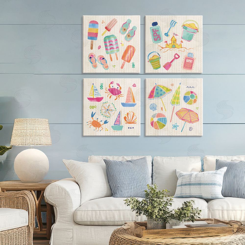 Dina June Beach & Boats Collection Stretched Canvas Wall Art Print in Room