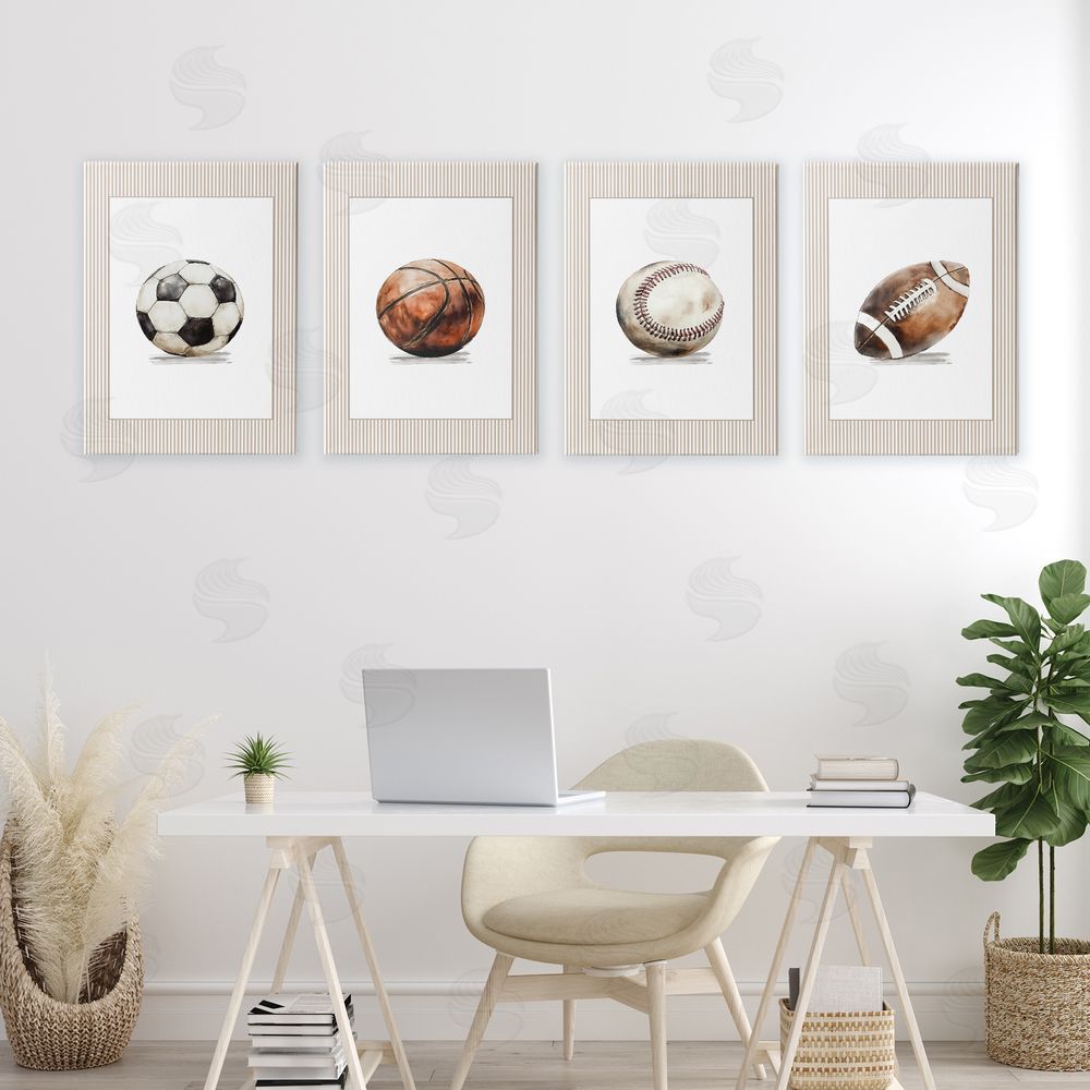 Christine Simpson Art Vintage Sports Beige Stripes 