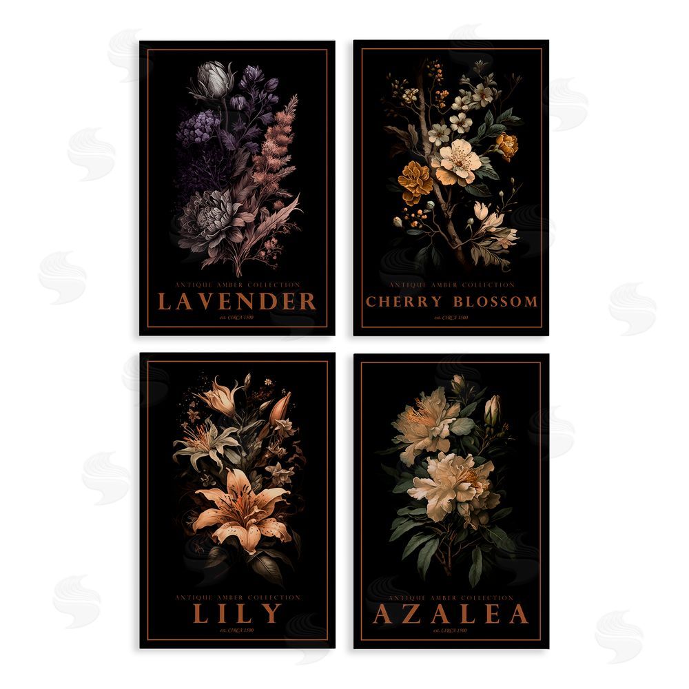 Chris Giampietro Antique Varied Botanical Blooms Stretched Canvas Wall Art Print