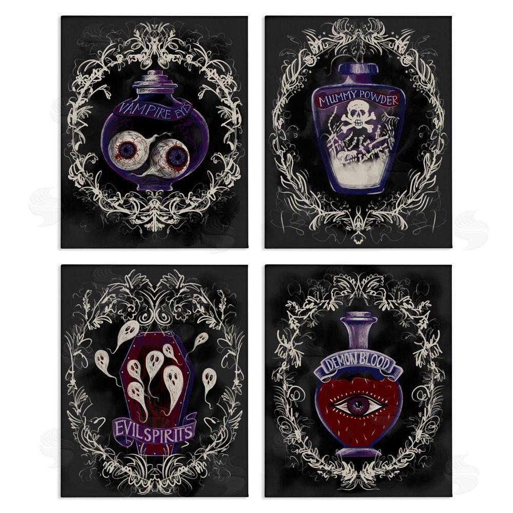 Connie Summers Spooky Specimen Bottles Canvas Wall Art Print