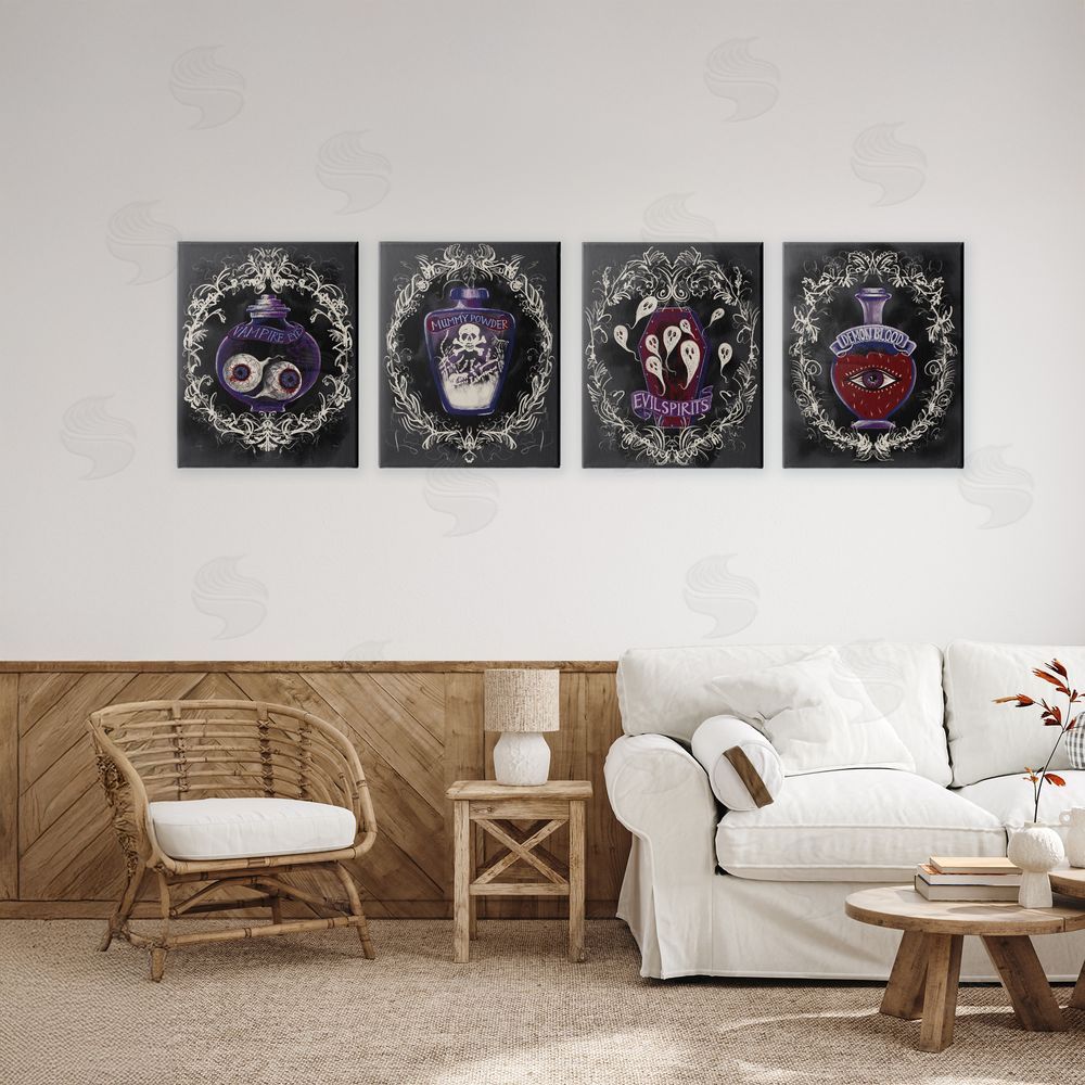 Connie Summers Spooky Specimen Bottles Canvas Art on Wall