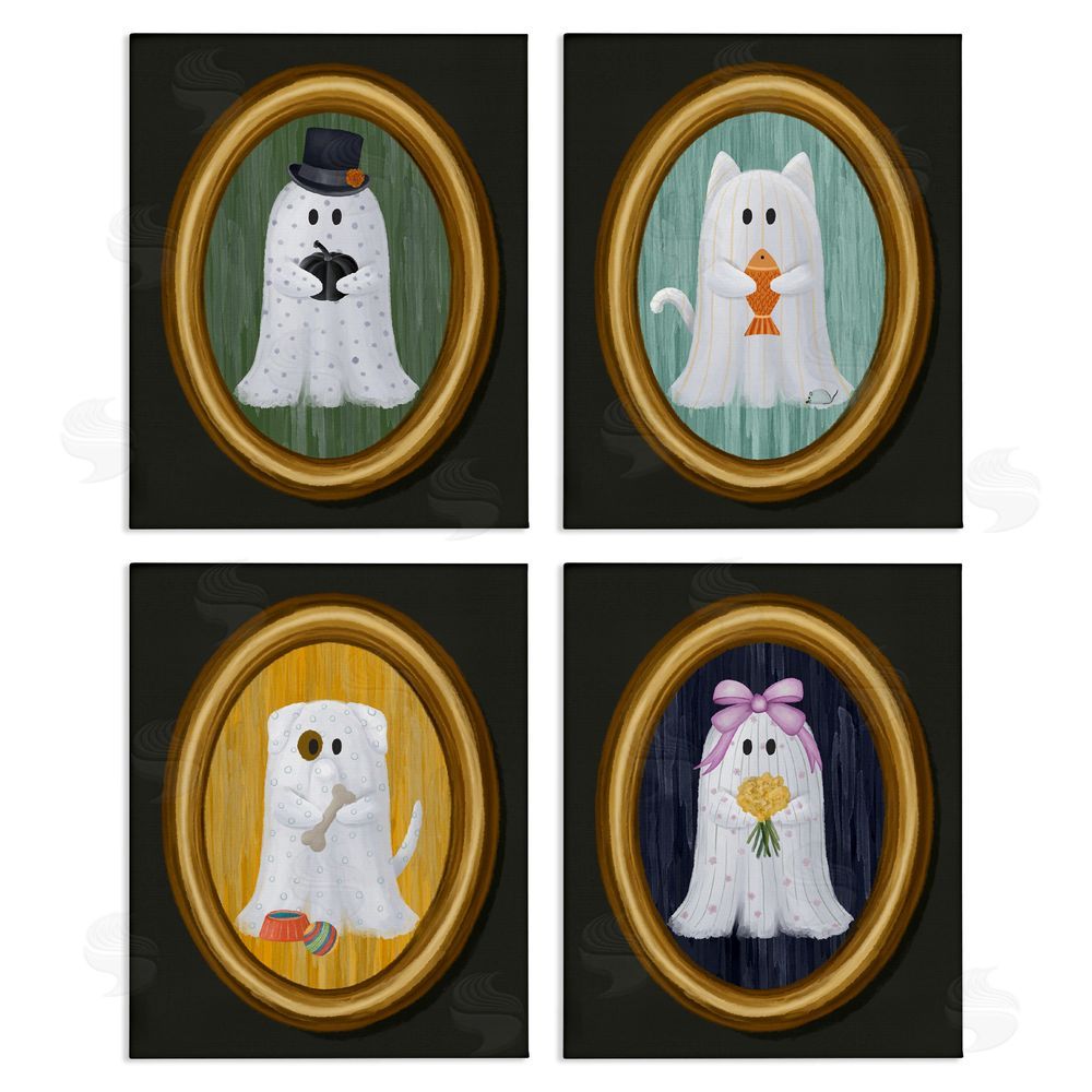 Jennifer Stith Halloween Ghosts & Pets Canvas Wall Art Print