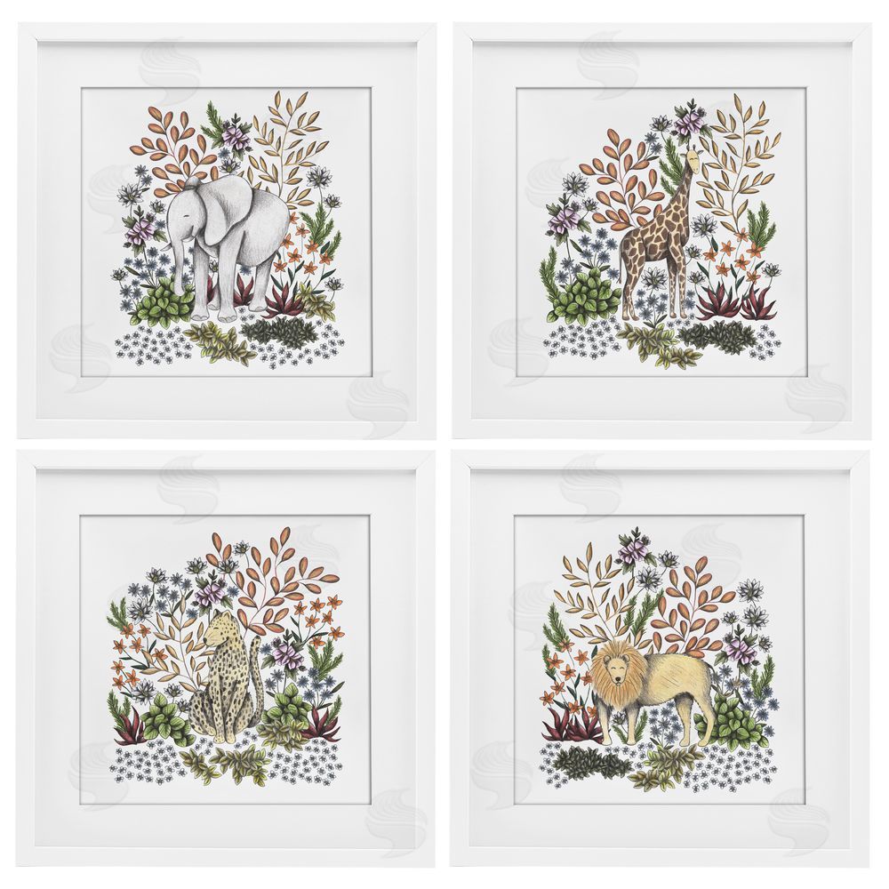 Cecilia Battaini Jungle Wildlife & Botanicals White Framed Print Under Glass Wall Art