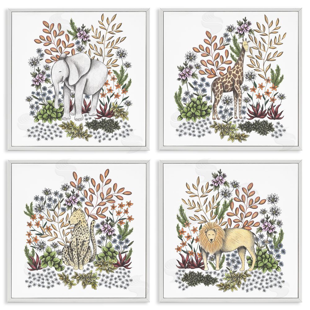 Cecilia Battaini Jungle Wildlife & Botanicals White Framed Giclee Print Wall Art