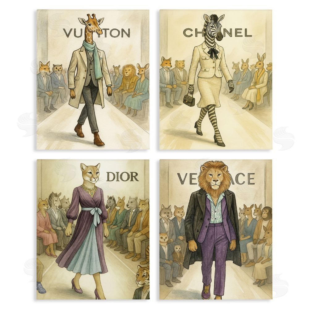 Looking Good Licensing Fashion Runway Animals Canvas Wall Art Print