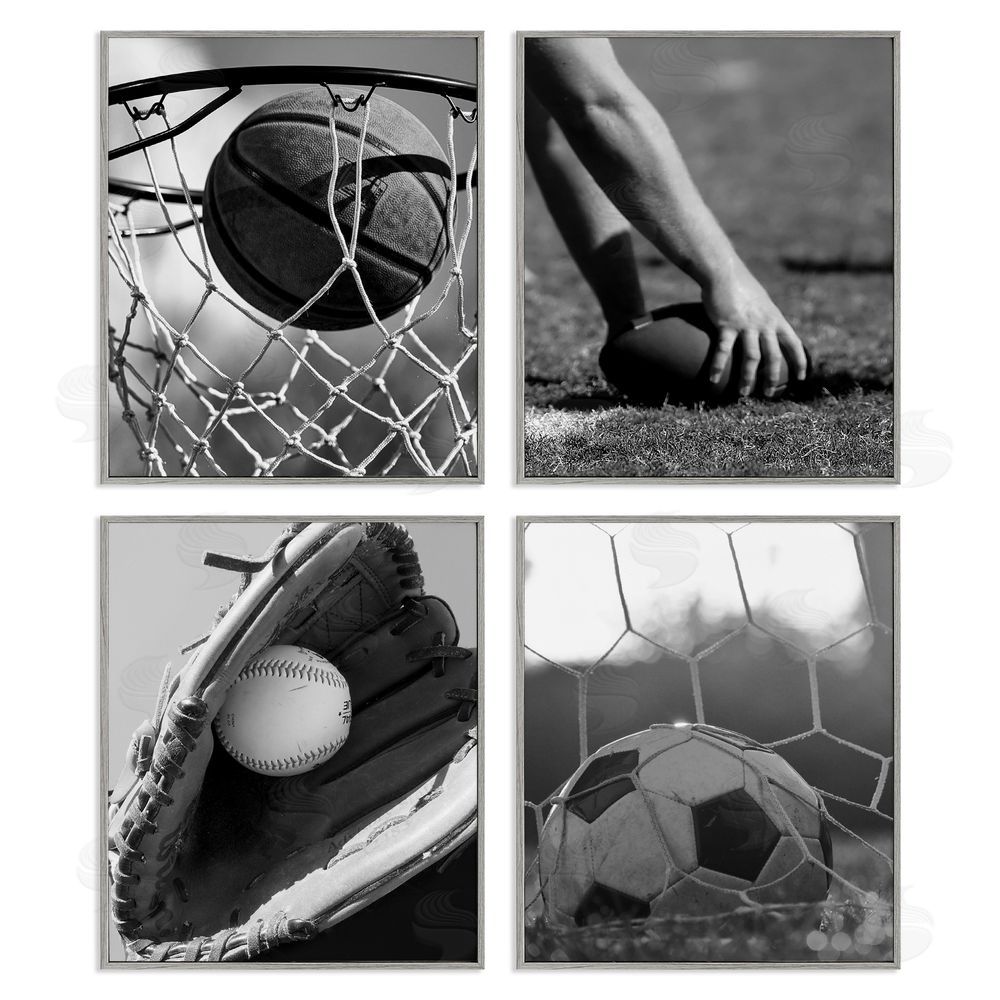 Marcus Prime Athletic Sports In Action Gray Framed Giclee Wall Art Print