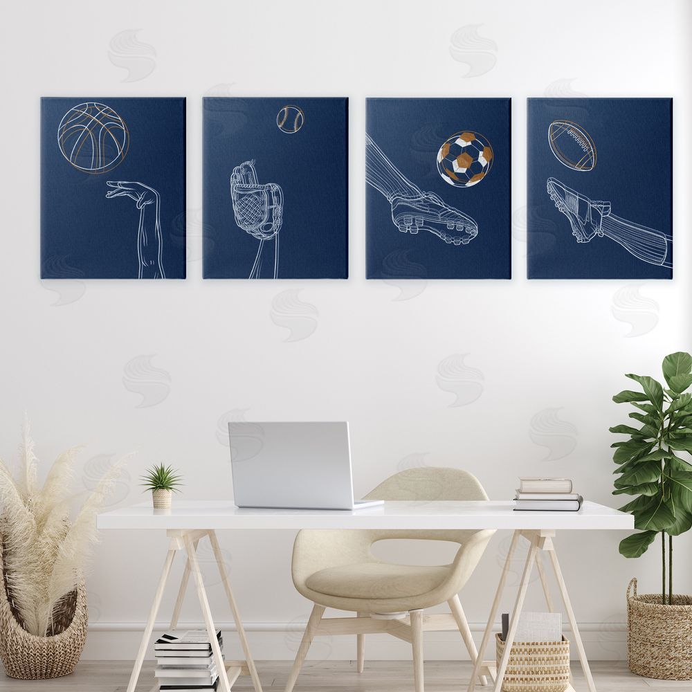 Marcus Prime Sports In Action Contour Stretched Canvas on Wall