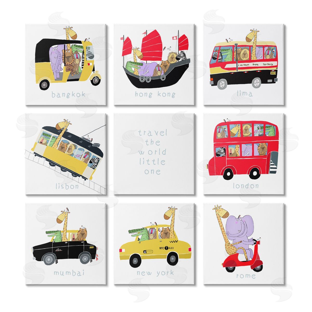 Carla Daly Travel World Kids' International Travel Canvas Wall Art Print