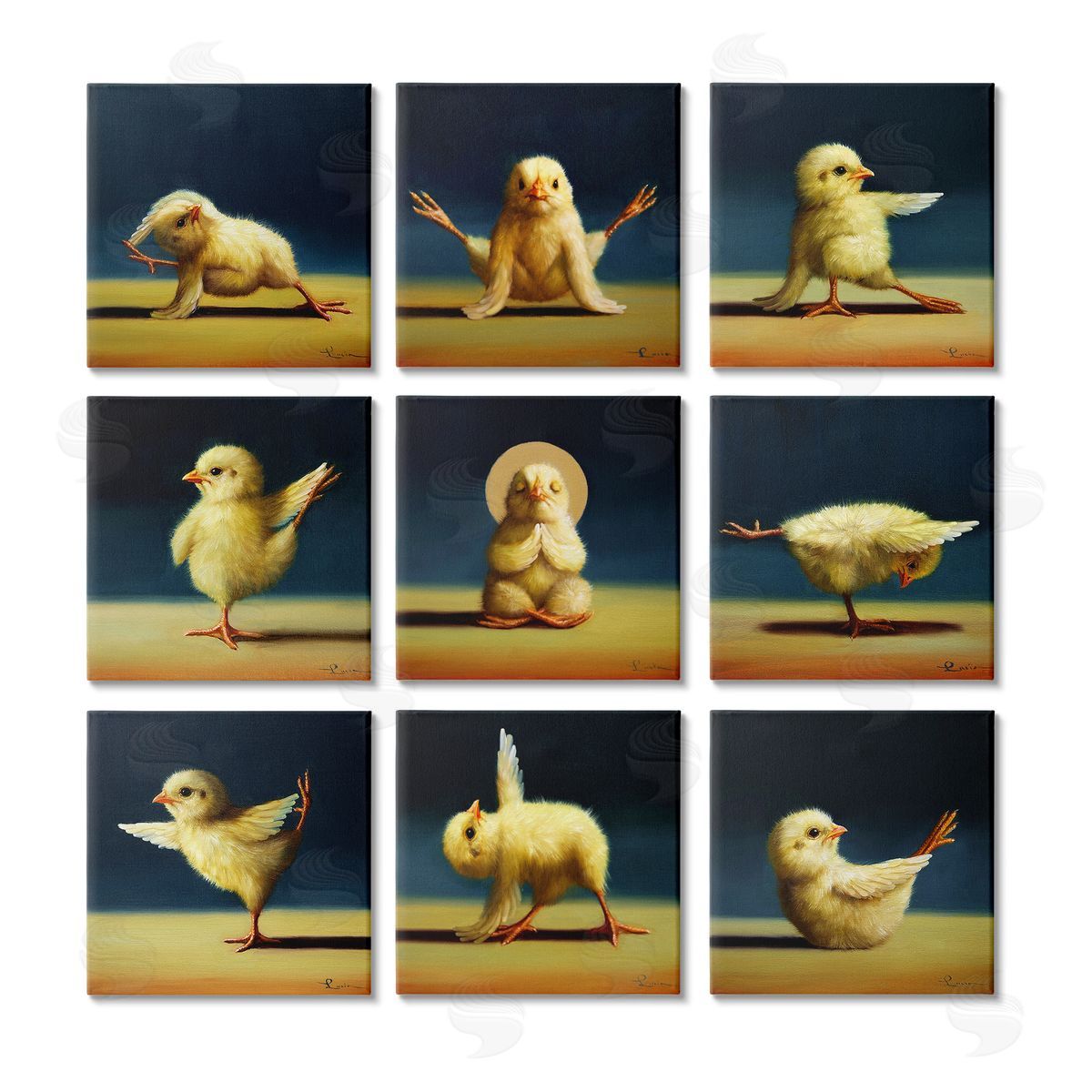 Lucia Heffernan Yoga Chicks Funny Farm Animals Canvas Wall Art Print