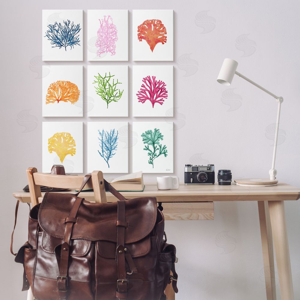 Patty Rybolt Vibrant Various Coral Ocean Life Canvas Wall Art Print in Room
