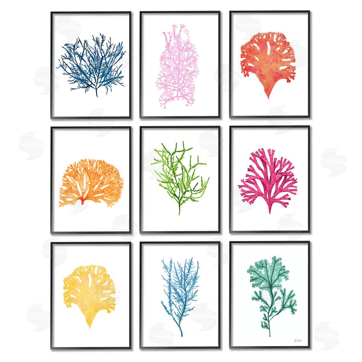 Patty Rybolt Vibrant Various Coral Ocean Life Black Framed Giclee Wall Art Print