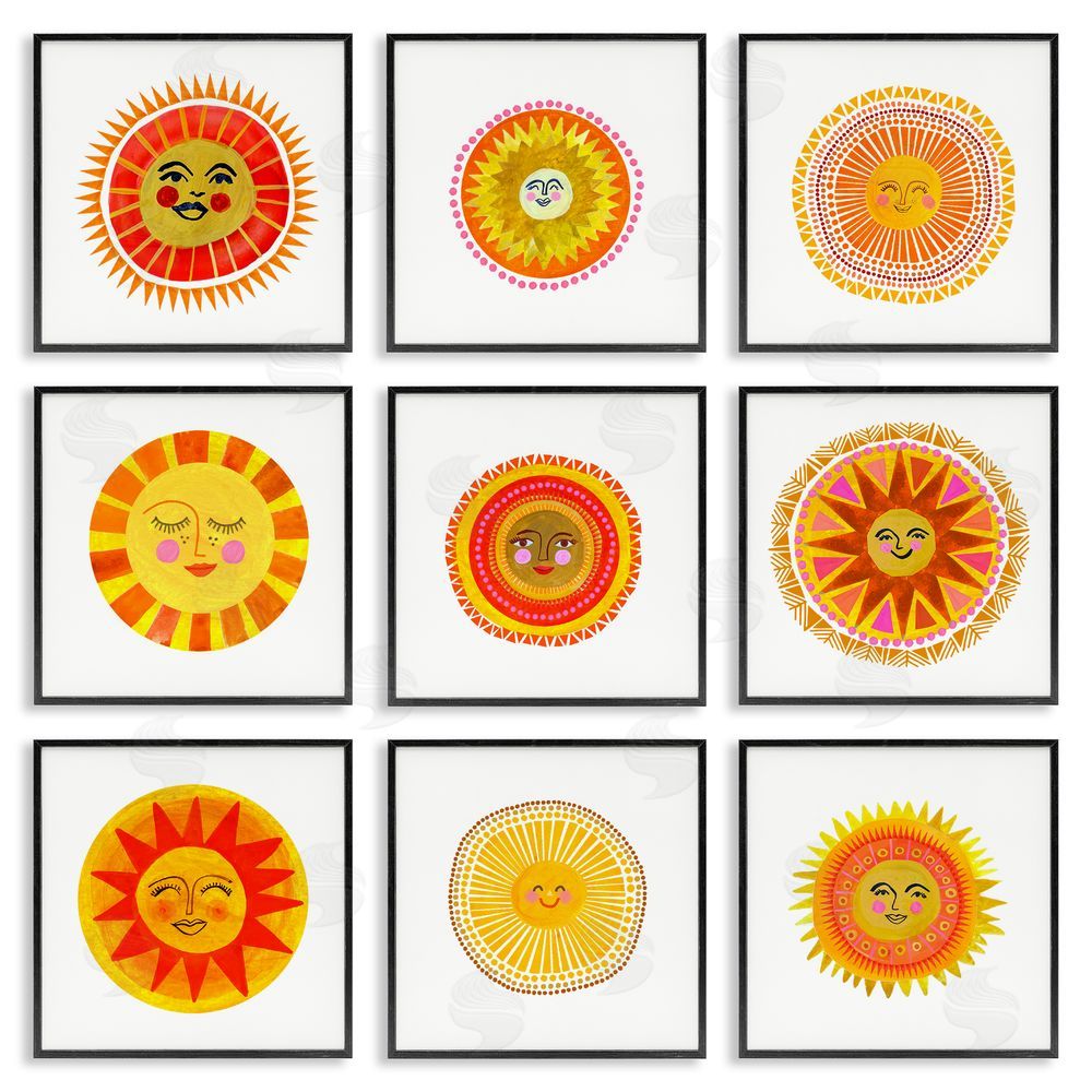 Katherine Herrell Studio Warm Boho Sun Collection Black Framed Giclee Wall Art Print