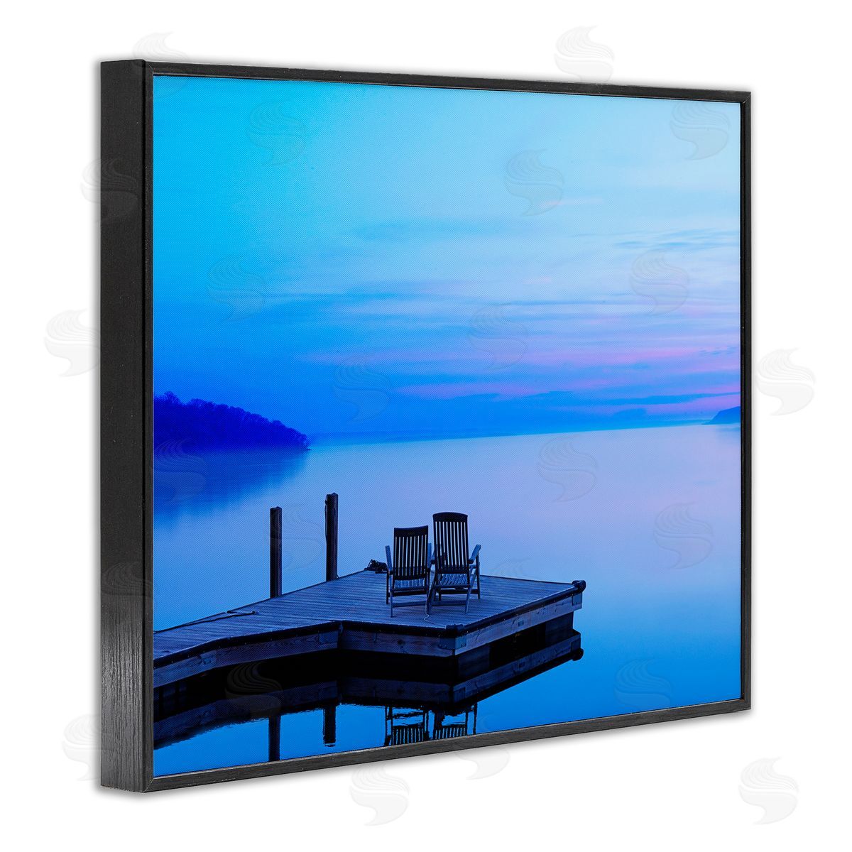 Lake Landscape Blue Photograph Black Frame Print Wall Art, Home Decor by James McLoughlin