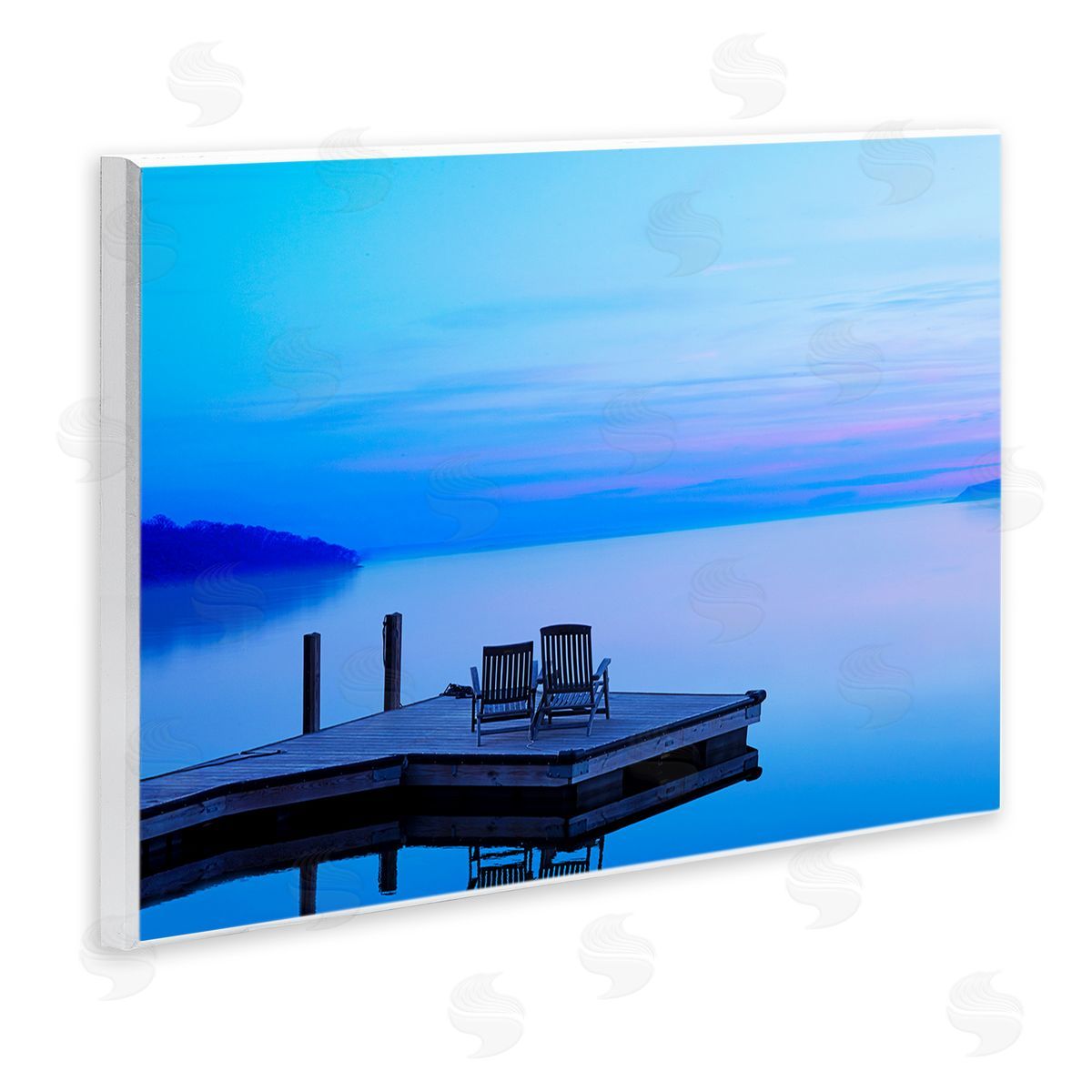 Lake Landscape Blue Photograph Wood Plaque Wall Art, Home Decor by James McLoughlin