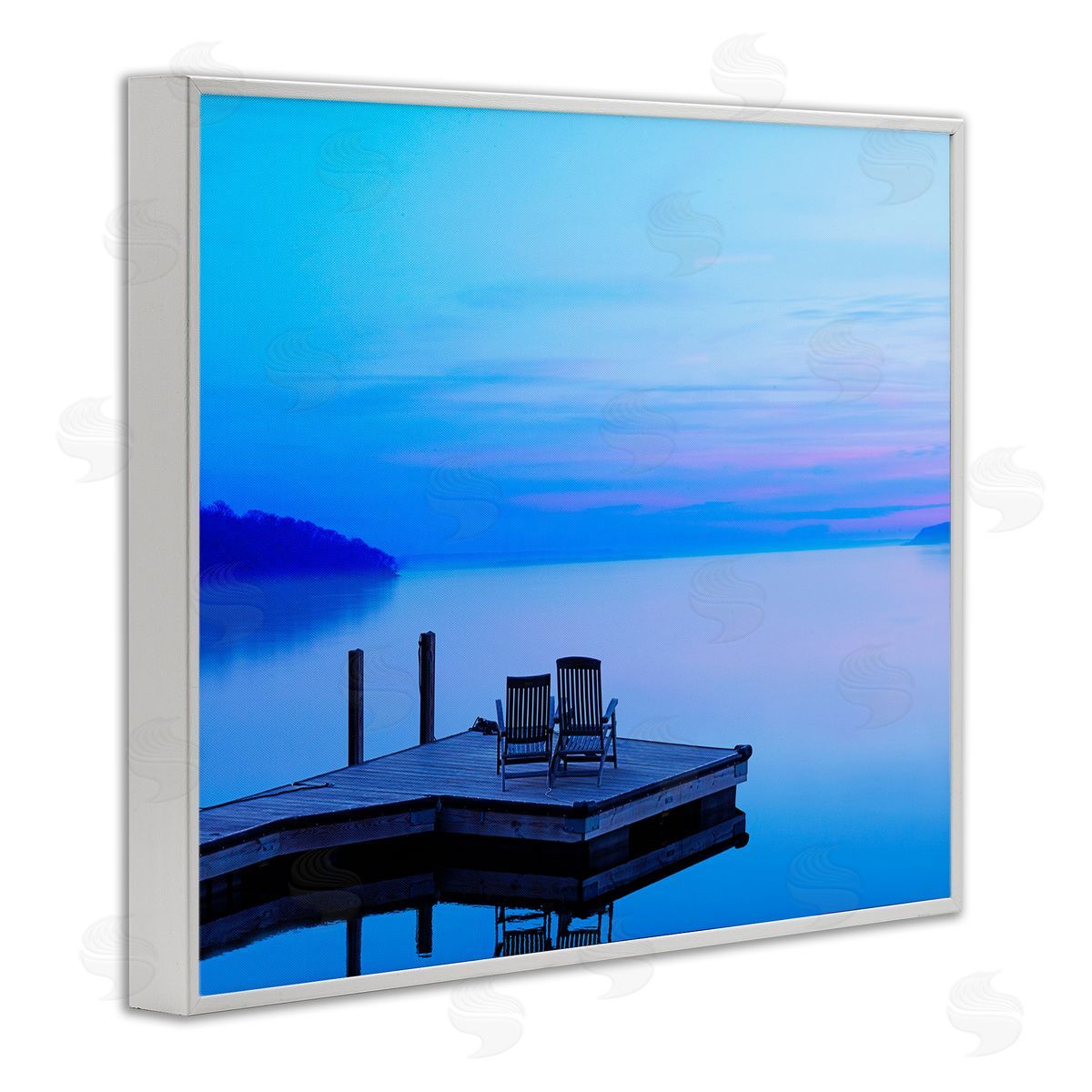 Lake Landscape Blue Photograph White Frame Print Wall Art, Home Decor by James McLoughlin