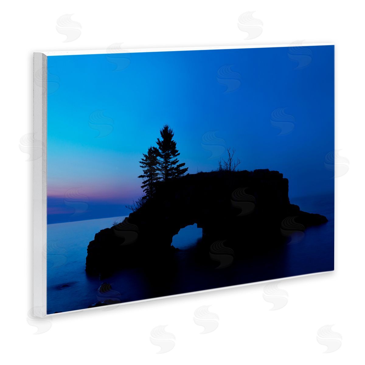 Lake Blue Purple Landscape Wood Plaque Wall Art, Home Decor by James McLoughlin