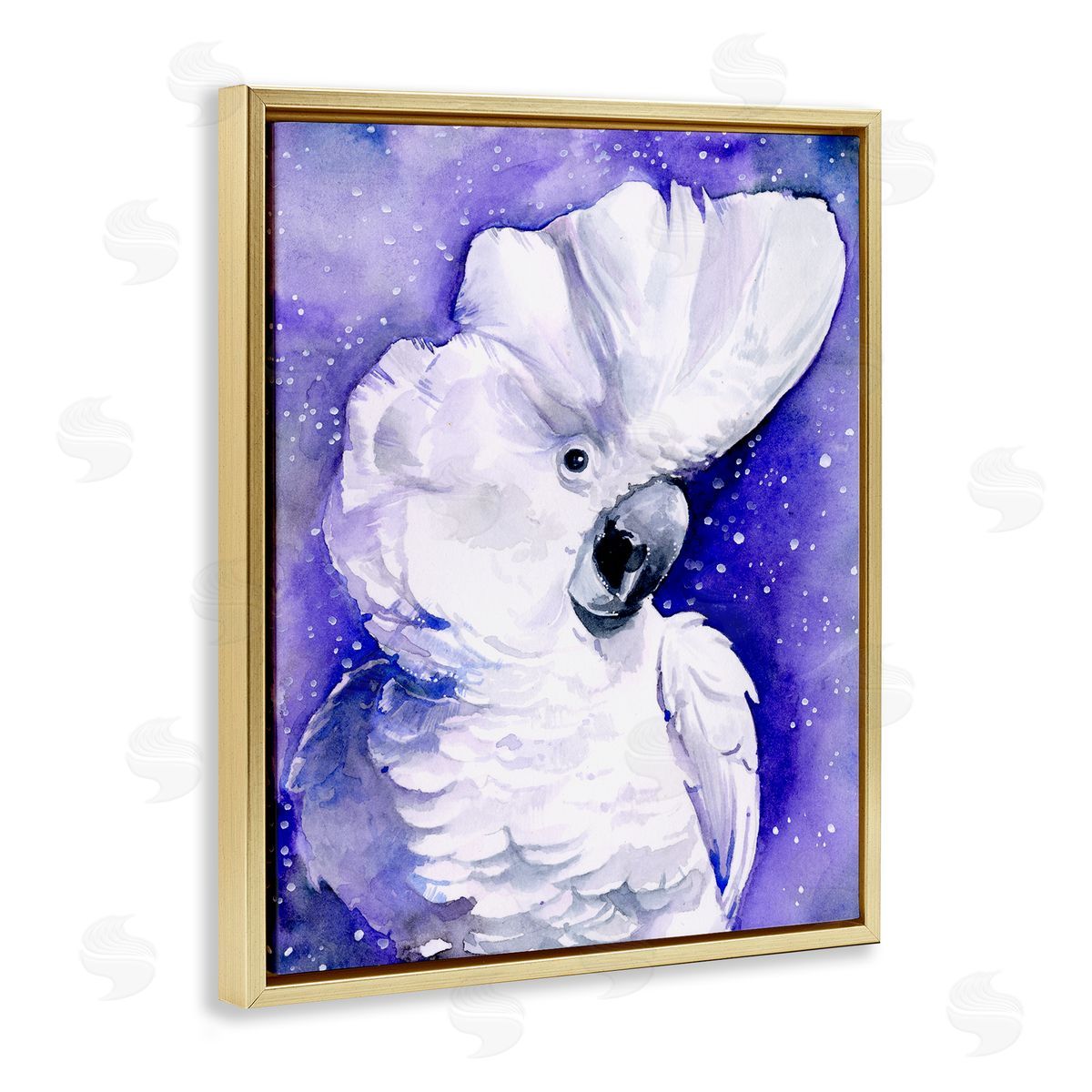 Space Bird Painting Gold Floating Frame Canvas Wall Art, Home Decor by Jennifer Paxton Parker