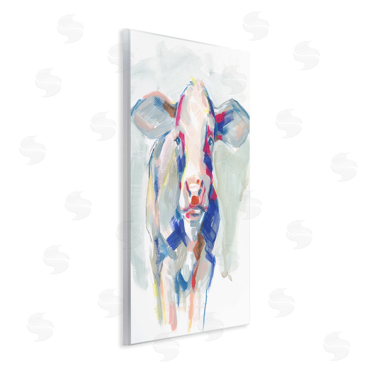 Colorful Cow Farm Animal Painting Wood Plaque Wall Art, Home Decor by Jennifer Paxton Parker