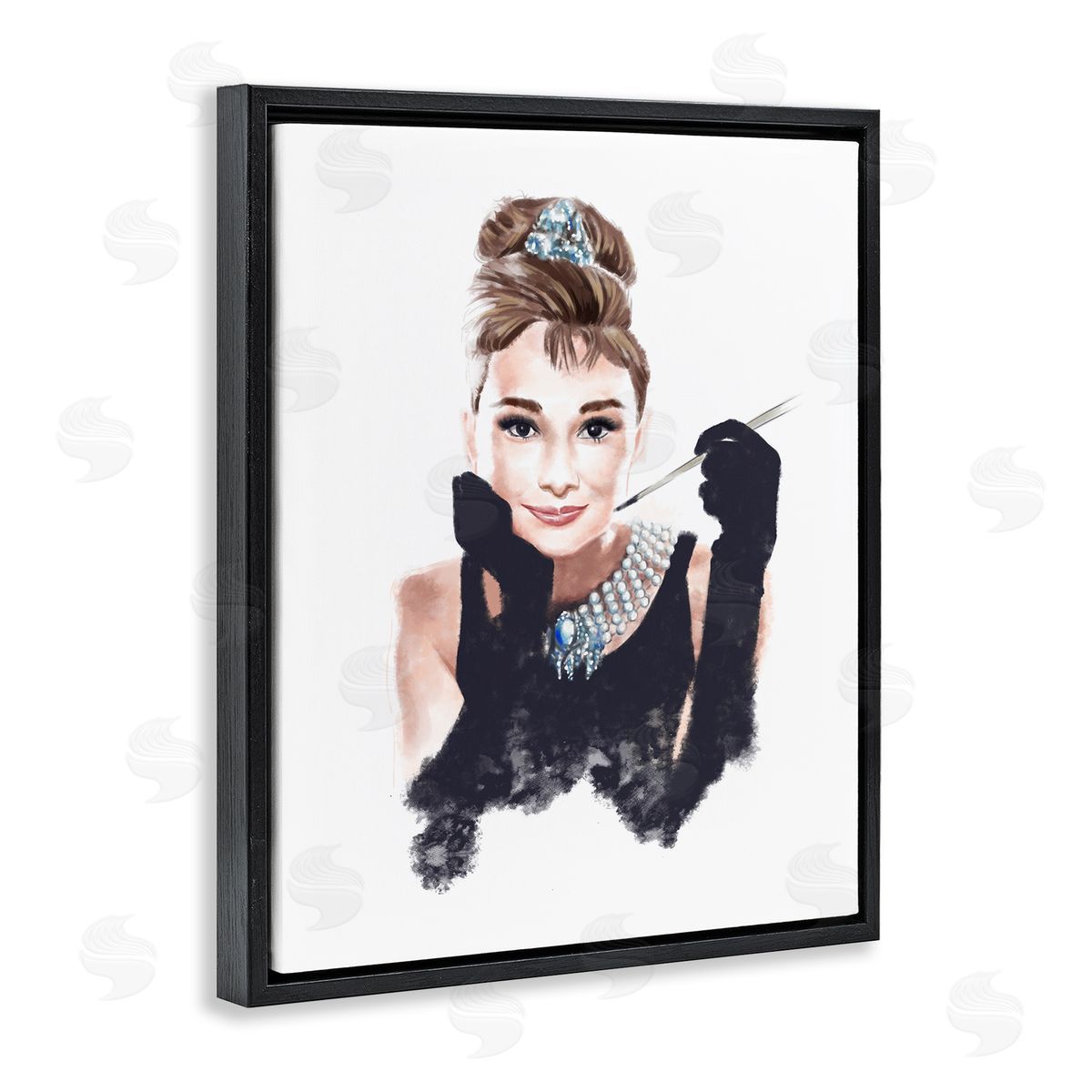 Fashion Model Figure Painting Black Floating Frame Canvas Wall Art, Home Decor by Ziwei Li