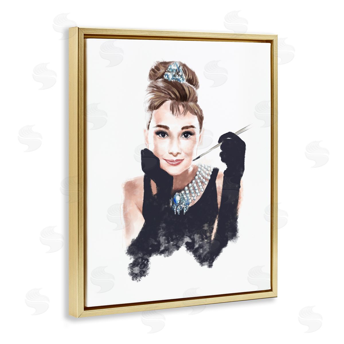 Fashion Model Figure Painting Gold Floating Frame Canvas Wall Art, Home Decor by Ziwei Li