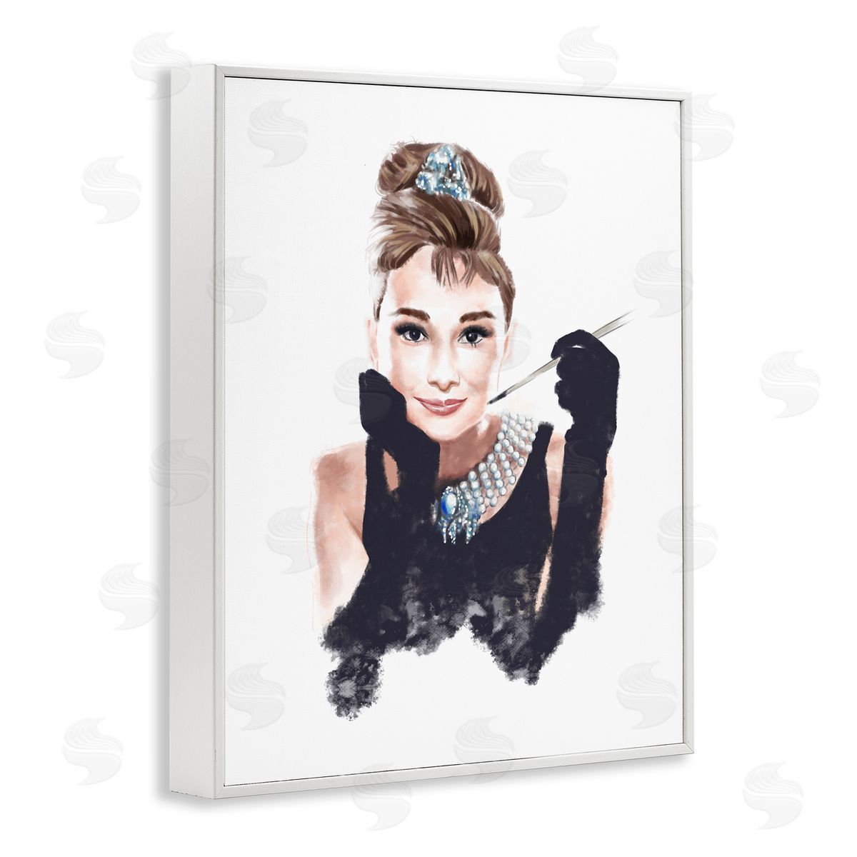 Fashion Model Figure Painting White Frame Print Wall Art, Home Decor by Ziwei Li