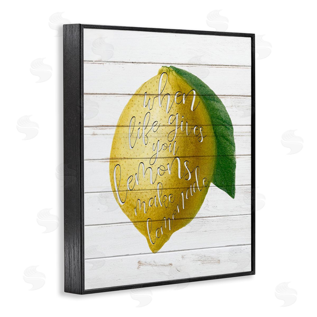 Lemons To Lemonade Inspirational Black Frame Print Wall Art, Home Decor by Anne Bailey