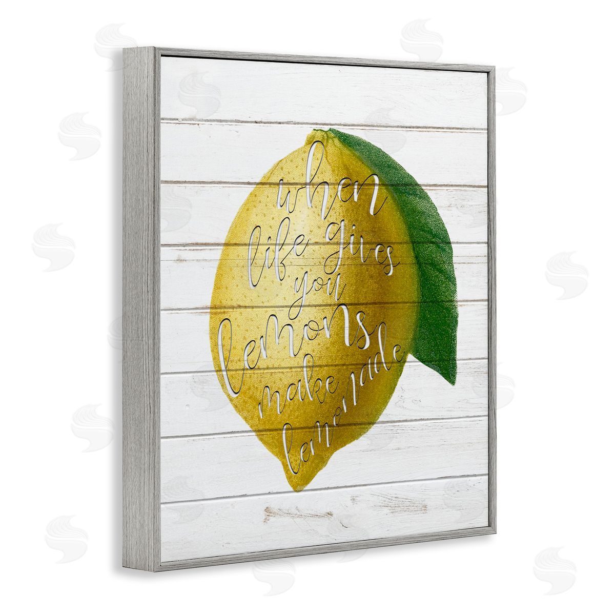 Lemons To Lemonade Inspirational Grey Frame Print Wall Art, Home Decor by Anne Bailey