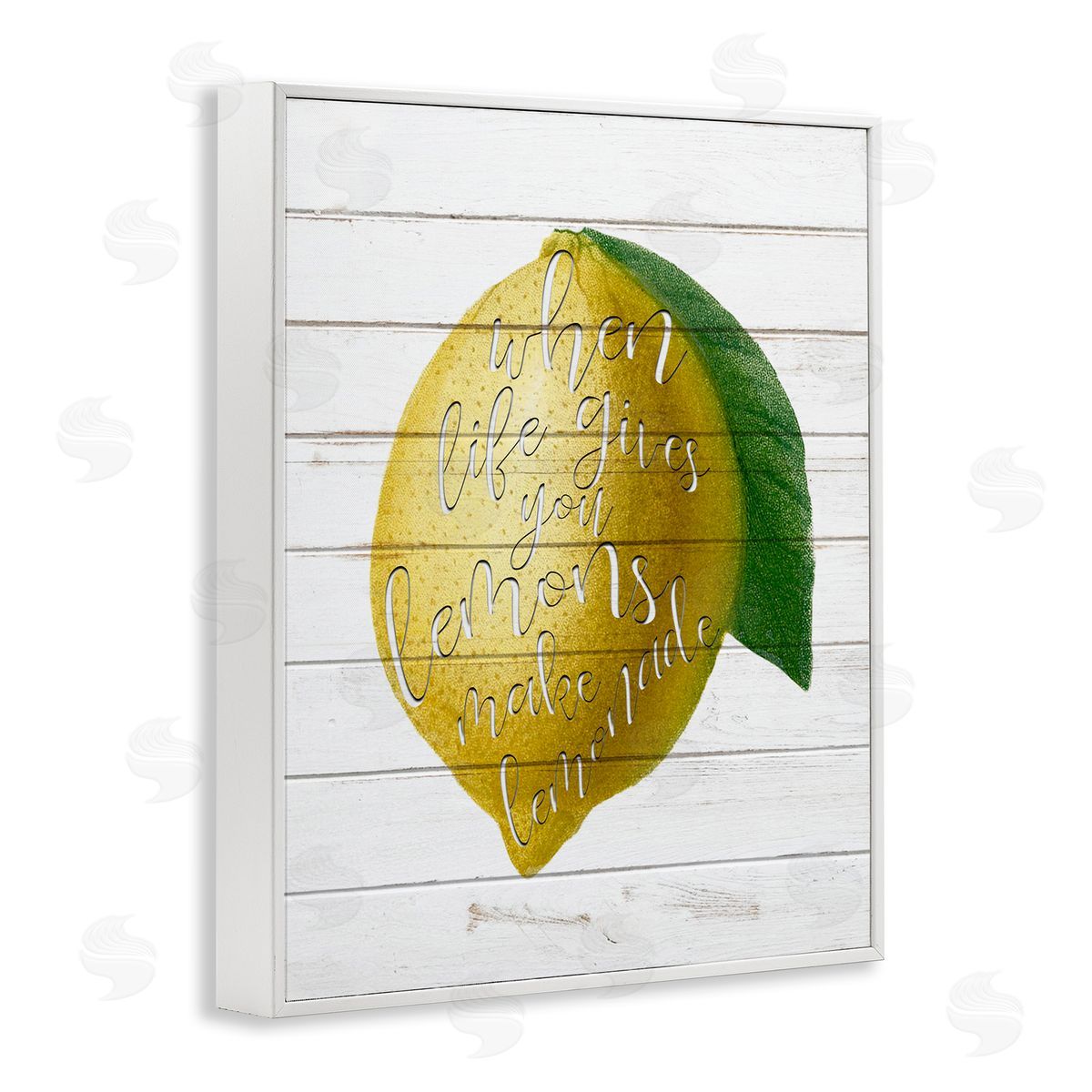 Lemons To Lemonade Inspirational White Frame Print Wall Art, Home Decor by Anne Bailey