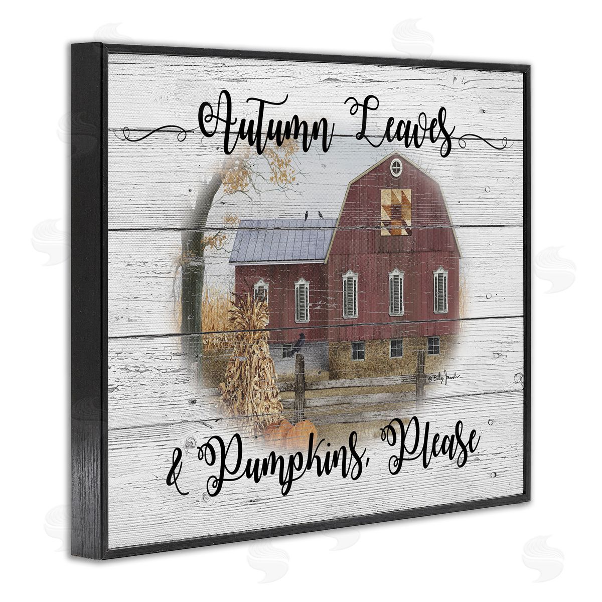 Pumpkins Please Autumn Farm Black Frame Print Wall Art, Home Decor by Billy Jacobs