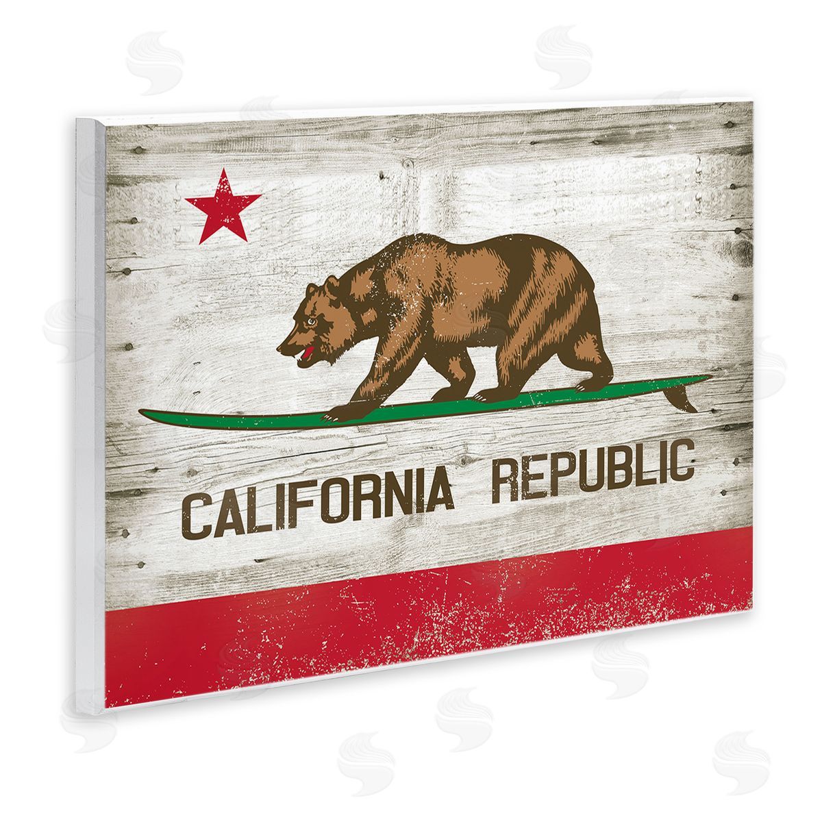 California Republic Bear Wood Plaque Wall Art, Home Decor by RetroRocket